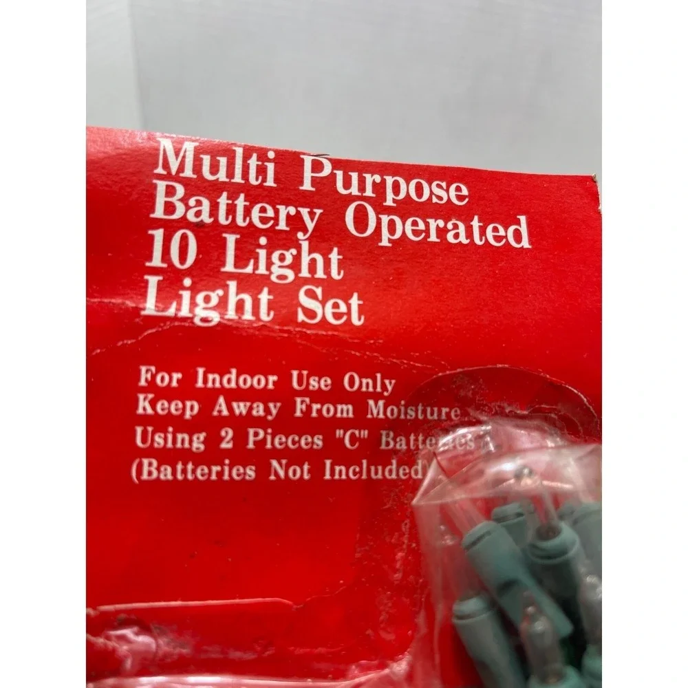 ED Holiday String Lights White 10 Ct Indoor Battery Operated 2 PC.